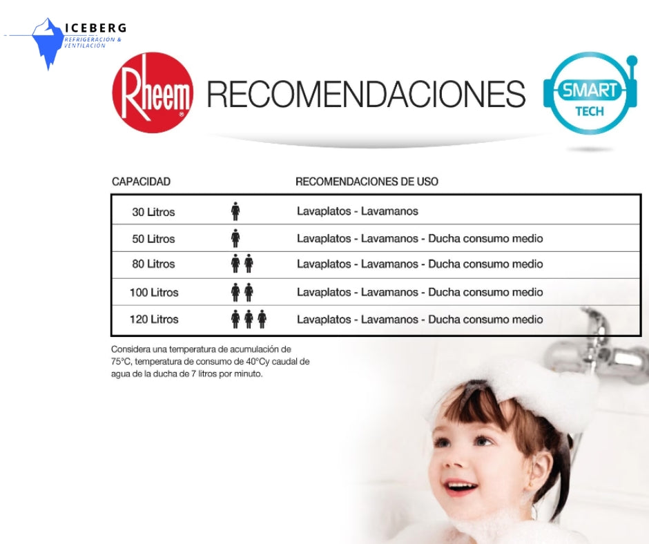 termo electrico mural 100 litros rheem icebergrefrigeracion.cl